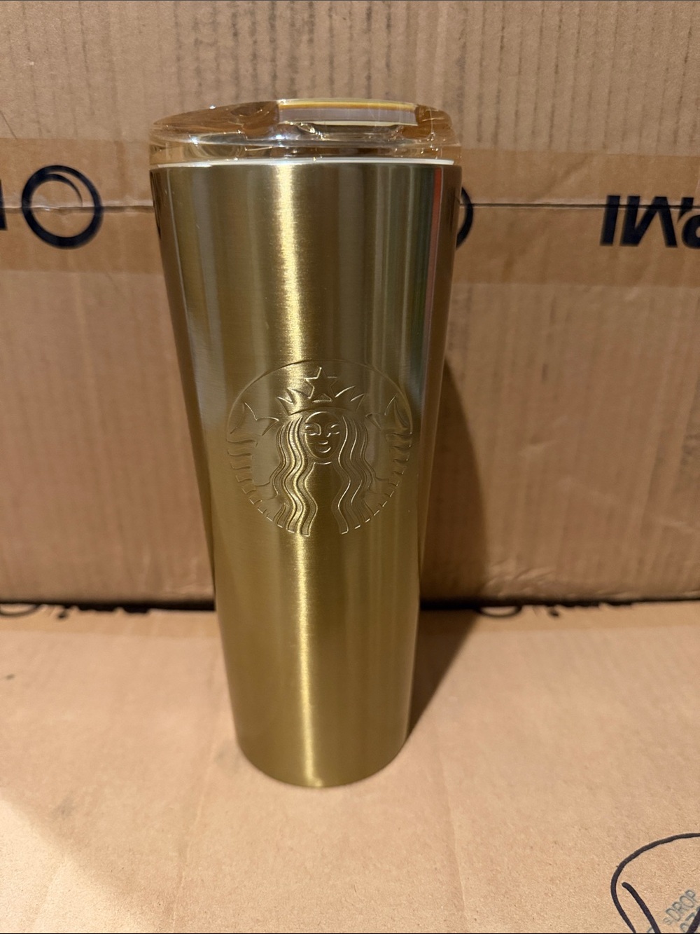Starbucks Gold Travel Tumbler - Metallic Gold Finish